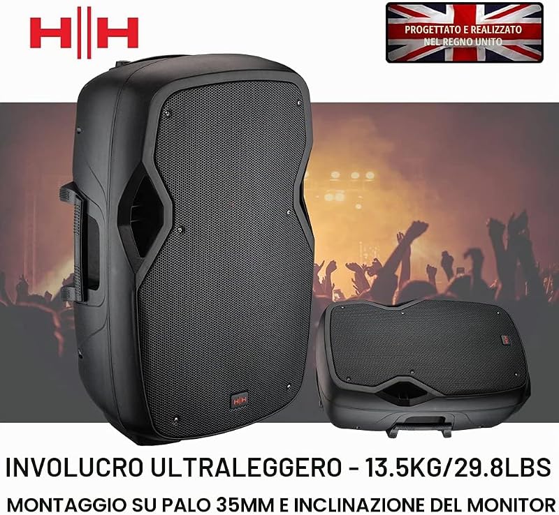 VECTOR by HH Electronics VRE-15AG2 - Active moulded speaker with Bluetooth - 800W - 15 inch LF + 1 inch CD — foto 5 di 6