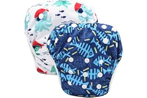 Storeofbaby Reusable Swim Diaper for Boys and Girls Washable Short Trunks for 0-3 Years