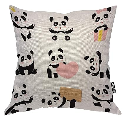 Amazon Com Moslion Panda Throw Pillow Case Cute Animal