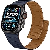 Anlinser Compatible with Apple Watch Band 49mm 46mm 45mm 44mm 42mm for Women Men, Double Side Reversible Magnetic Strap for iWatch Ultra 3/2/1 Series 11/10/9/8/7-1 SE (Brown/Indigo)