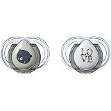 Tommee Tippee Newborn Pacifier, BPA-Free, Bottle Shapped Nipple, 0-2 Months, 2 Count (Designs Will Vary)