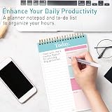 Sweetzer & Orange S&O Daily Planner Notepad Teal 52 Page Undated Coiled view 2