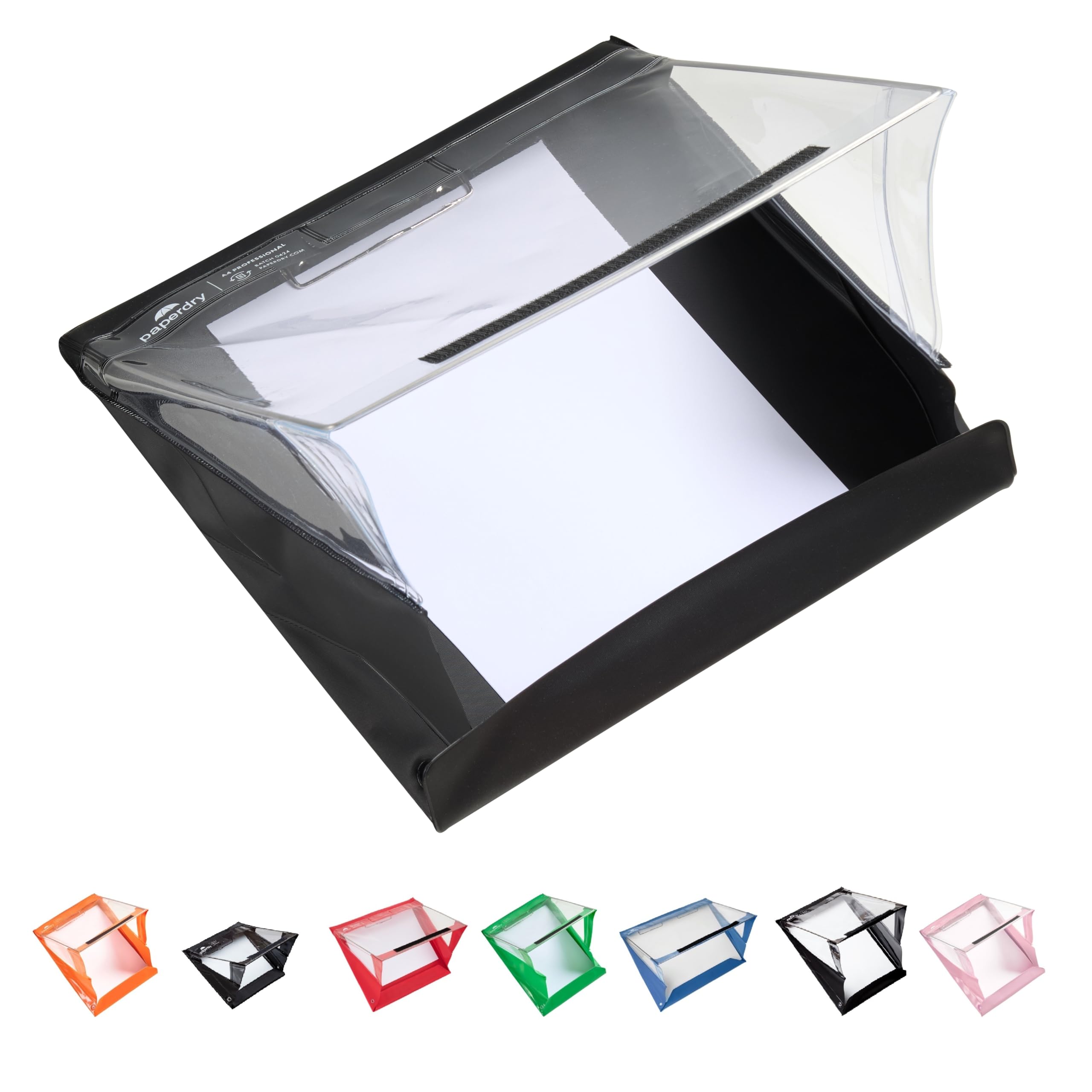 Waterproof Clipboard A4 Professional Dual Portrait and Landscape by Paperdry, Black, Superior PVC Plastic with Cold Protection, Outdoor Covered Clip Board with Storage, A4 Waterproof Document Holder