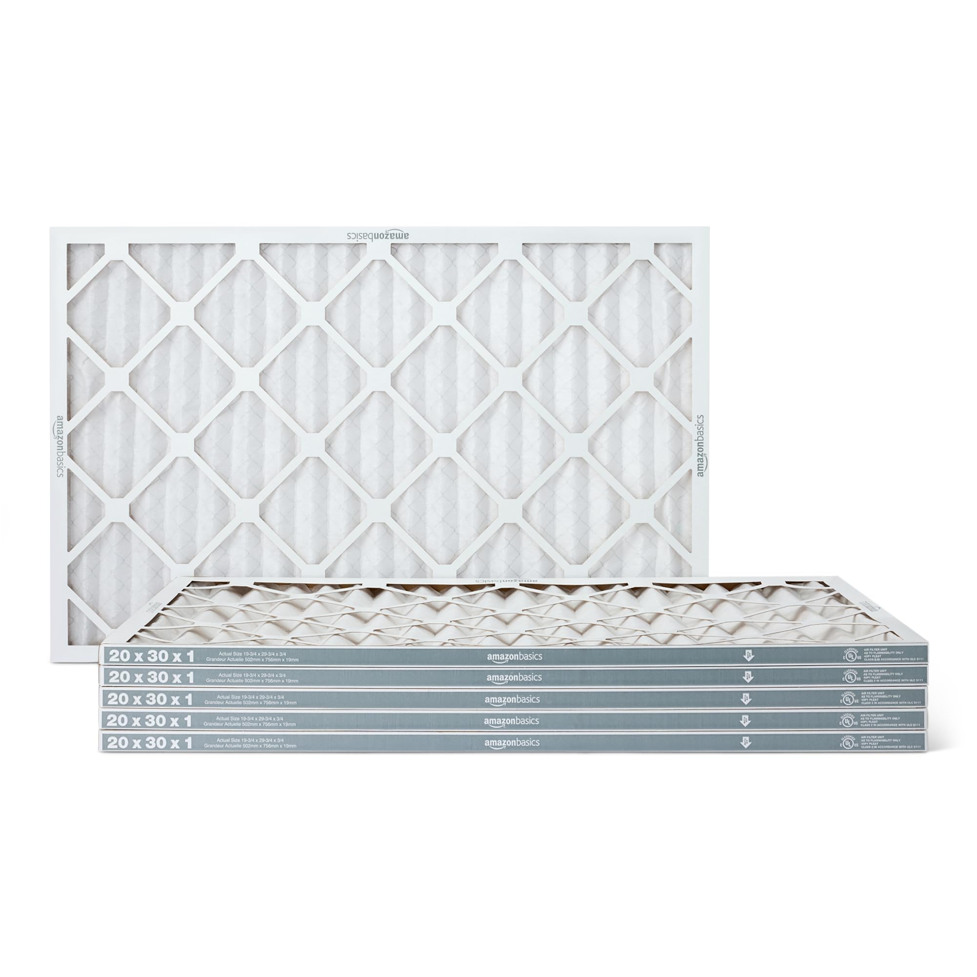 Amazon Basics 20x30x1 Air Filter 6 Pack, Merv 8 AC Furnace Filters