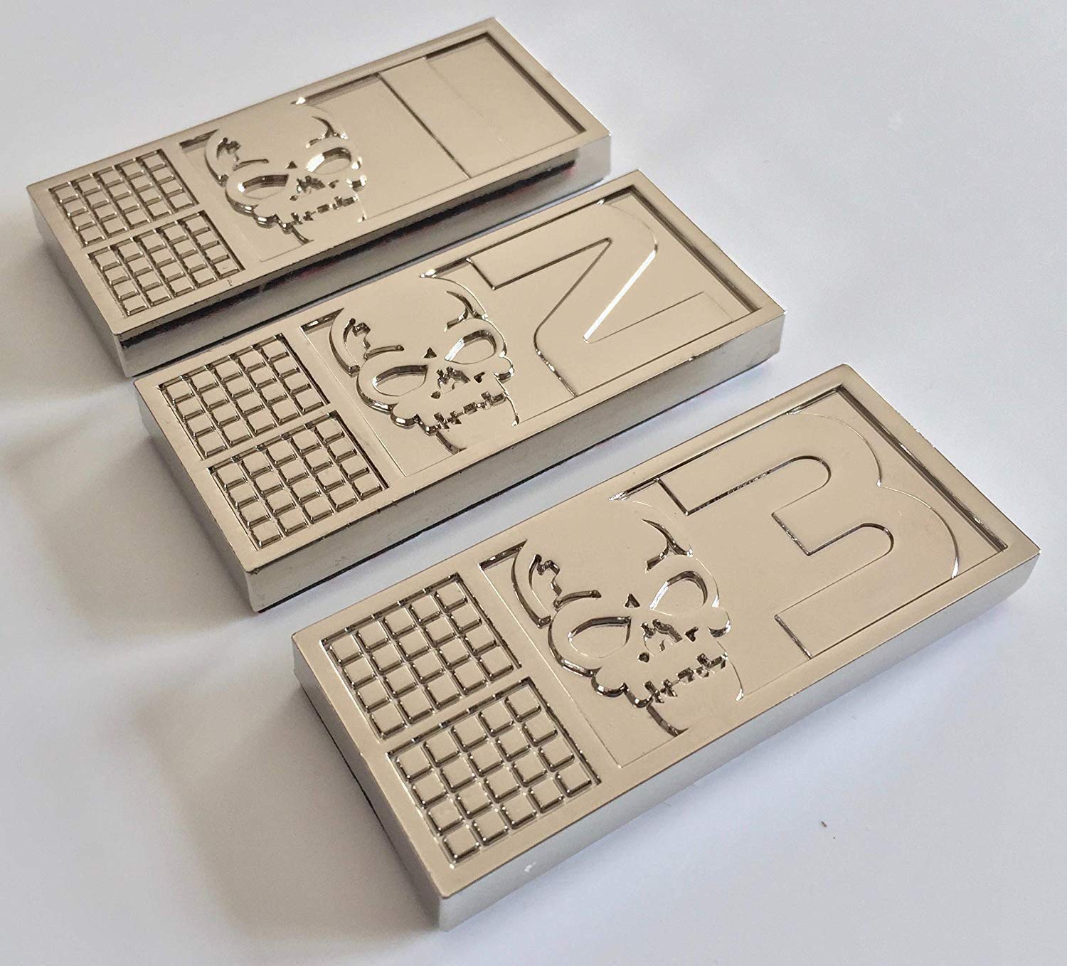 Super6props Metal Biochips set of 3 with 3M Backing Tape inspired by Rogue Trooper (70mm x 30mm x 7mm)