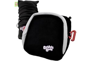 BubbleBum Inflatable Booster Car Seat – Foldable, Lightweight, Backless Travel Booster Seat for Kids, Portable Carseat for Toddler, Fits 3 Across, Compact for Uber - Ages 4-11 Year Old, - Black