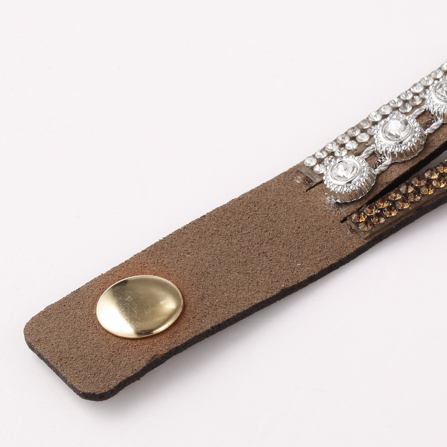 Zouvo Women Fashion Casual Decor Round Rhinestone Bracelet Watch (Coffee)