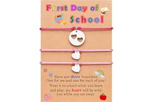 SINCERE 3PCS First Day of Preschool/Kindergarten/1st Grade Gift, Back to School Bracelets Set for 3