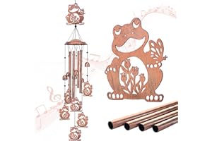EZTZEN Frog Wind Chimes Outdoor Frog Gifts for Women/Men/Mom/Wife/Grandma Birthday Gifts Memorial Gift Metal WindChimes for Outside/Indoors, Lawn, Patio, Home, Porch, Yard Decor, Garden Decorations