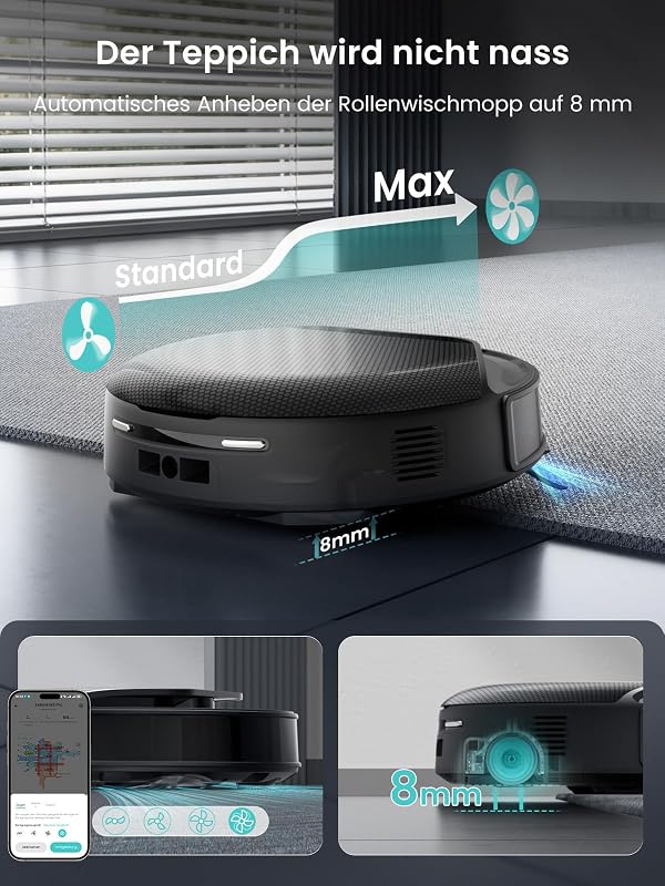 M5 Pro Saugroboter mit Wischfunktion, 23.000Pa Saugkraft — Foto 6 von 8