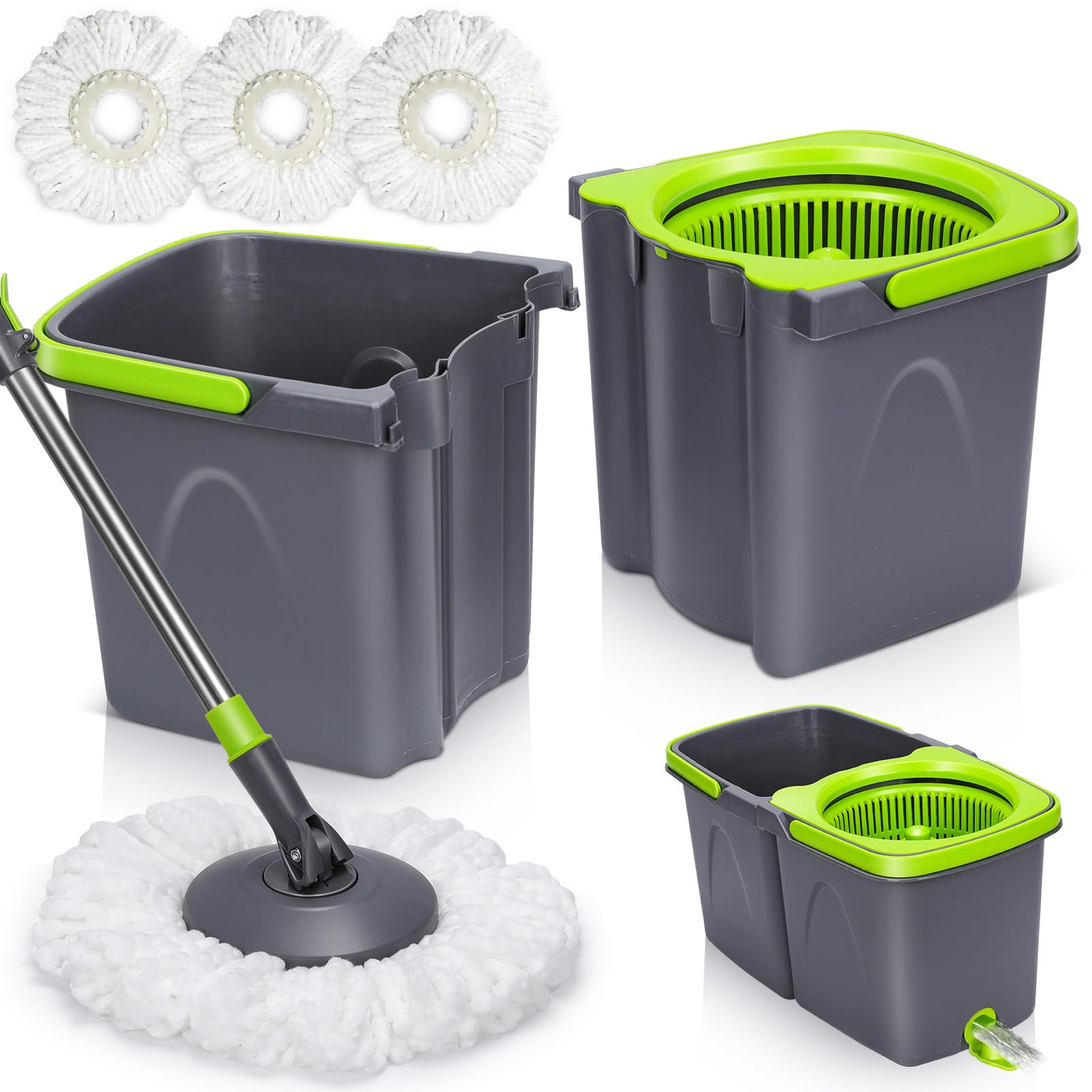 Mop bucket and wringer combo with down press blue walmart