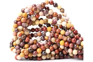 CHEAVIAN 60PCS 6mm Natural Moonkaite Jasper Gemstone Round Loose Beads for Jewelry Making DIY Handmade 1 Strand 15"