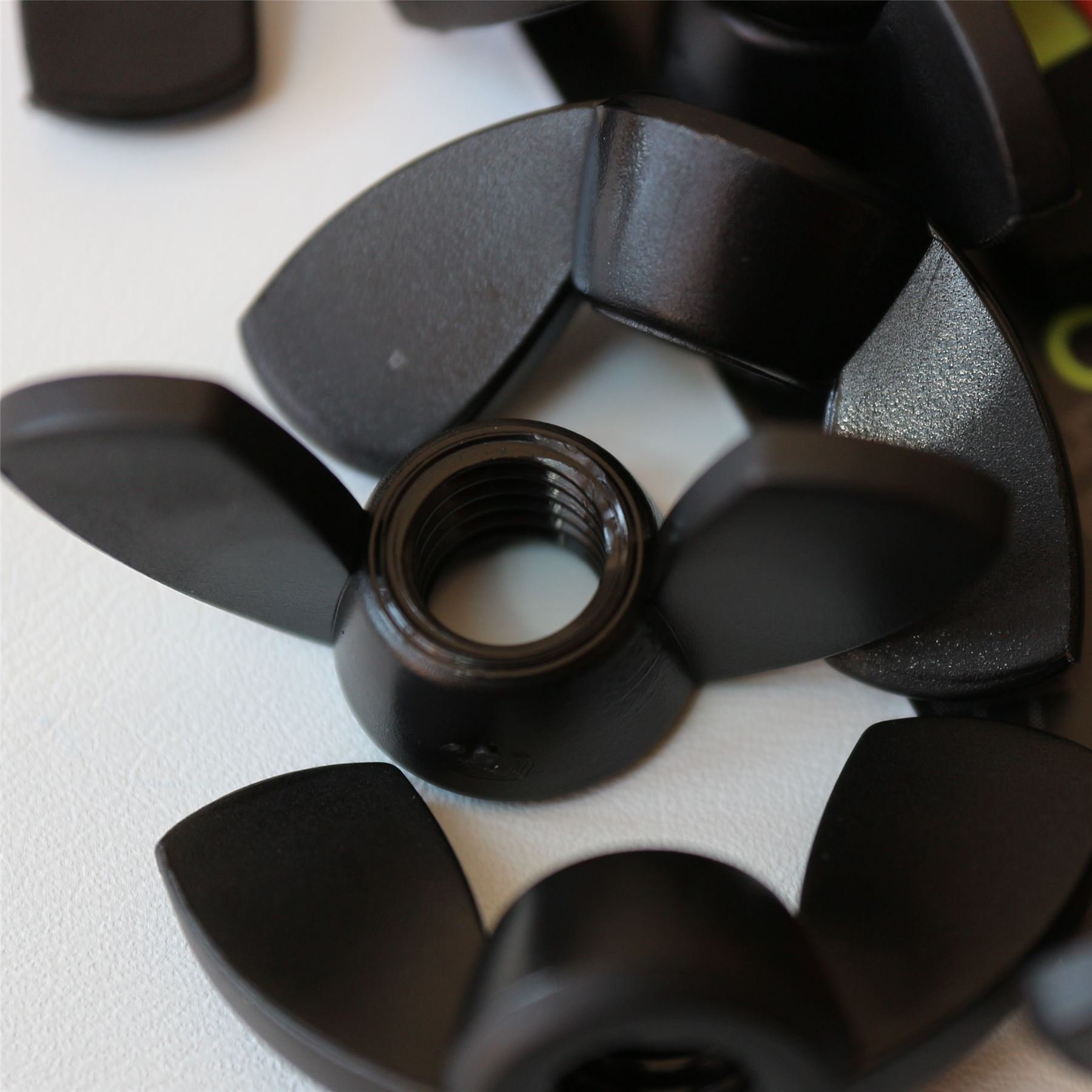 Pack of 20 Black Plastic Acrylic M8 Butterfly, Wing Nuts-Acrylic Plastic Screws