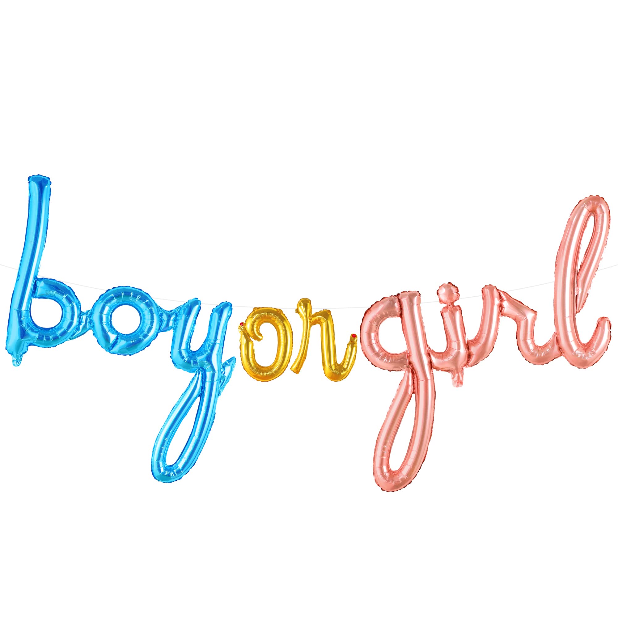 KatchOn Boy or Girl Script Balloon - Big 36 Inch | Gender Reveal Party Supplies | Baby Shower Decorations
