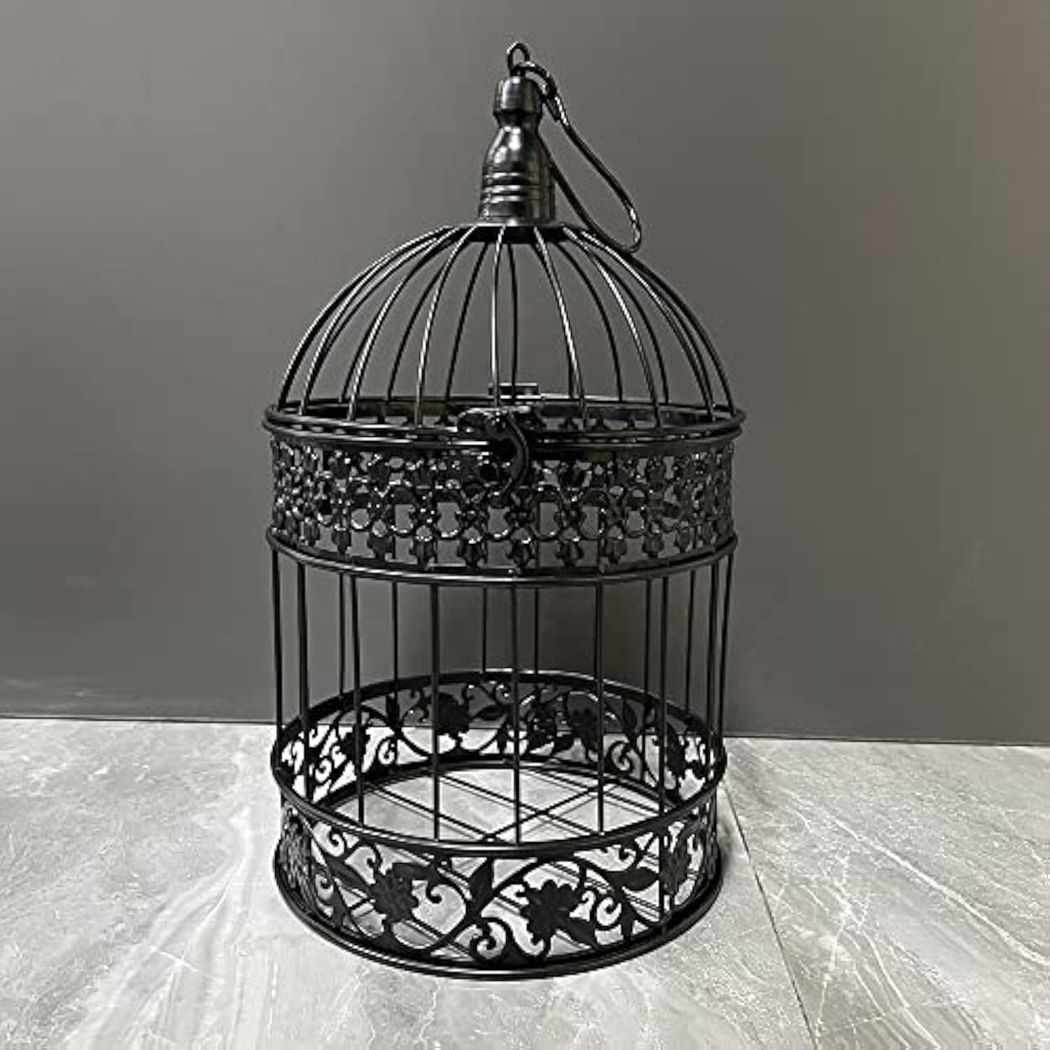 Photo 1 of Iron Bird Cage for Wedding Decor and Flower Cage Decor Perfect Props for Hanging Flower Frames Indoor and Outdoor Decoration at Wedding Parties (Black)