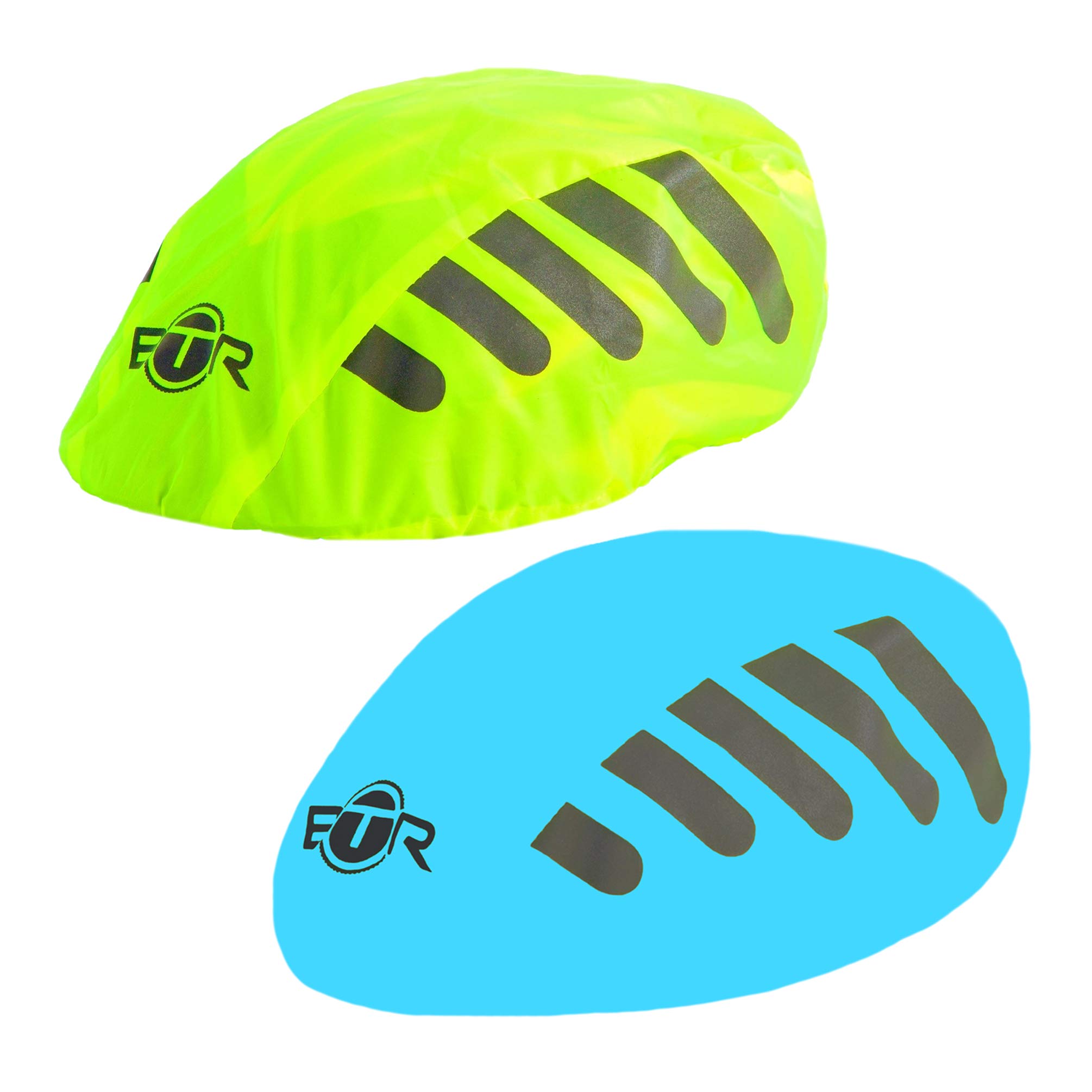 BTR Waterproof Bicycle Helmet Covers x 2. Blue & Yellow