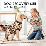 Kuoser Dog Surgery Recovery Suit After Surgery Declaw Spay Neuter Brown L view 7