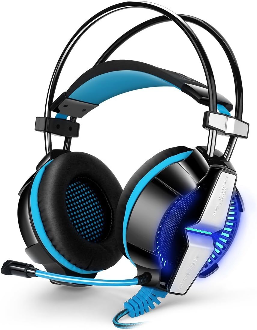 Kotion Each G700071USBBLACKBLUE Over Ear Gaming Headphones for PC (Black and Blue)