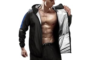 RDX Sauna Suit Weight Loss, REACH OEKO TEX 100 CERTIFIED, Sweat Jacket with Hood, Body Slimming Fitness Workout Men Women