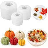 4pcs Pumpkin Candle Mold Maple Leaf Fondant Mold Thanksgiving Silicone Mold | Morofme 3D Pumpkin Soap Molds Halloween Candle Silicone Molds Thanksgiving Maple Mold for Clay Fall Theme Craft Resin Making