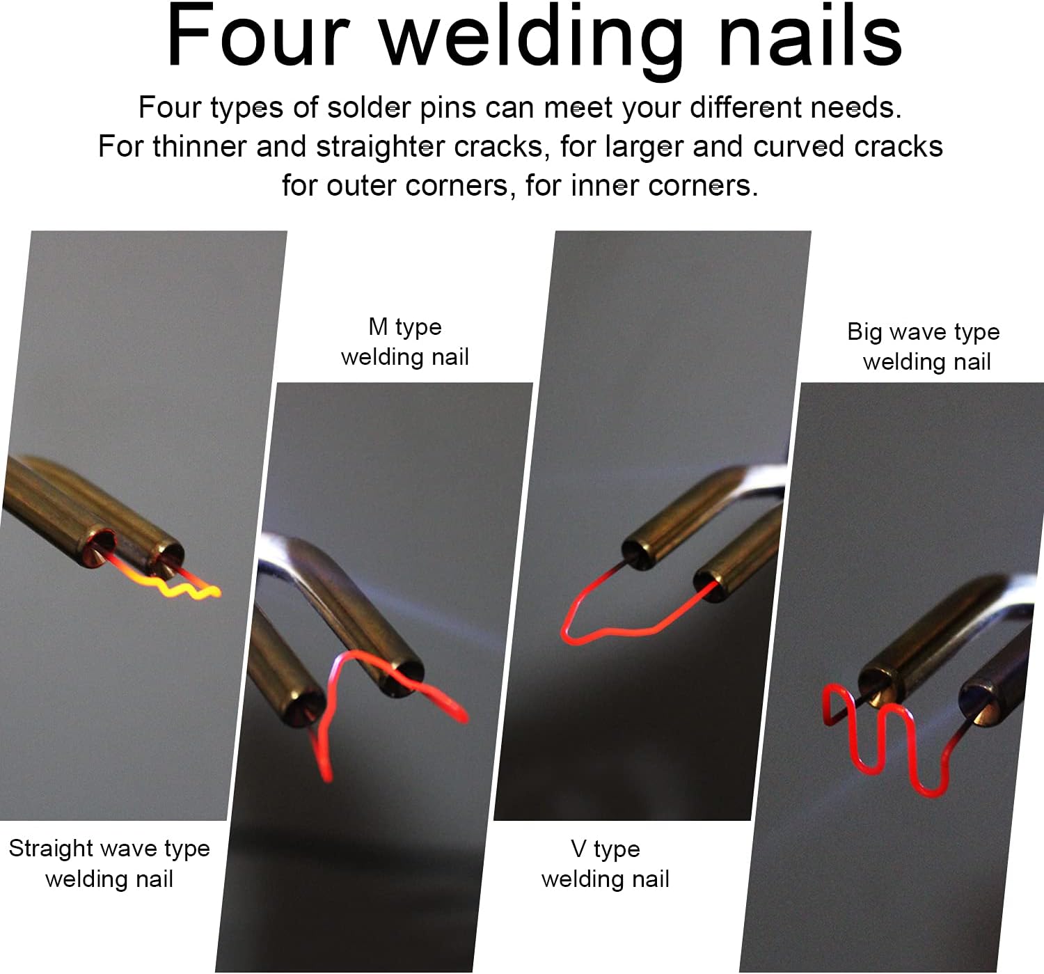 Handy Plastic Welder, Plastic Welding Machine for Car Bumper Repairing, 50W Hot Stapler Welding Repair Kit with 4 Types of Staples, 110V Portable Welder Gun Tool for Bodywork Welding System - - 