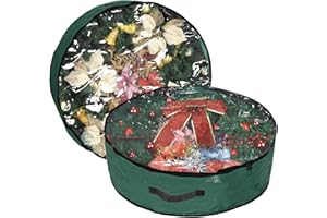 Propik Christmas Wreath Storage Bag 36" - Garland Holiday Container with Clear Window - Tear Resistant Fabric - 2 Pack (36 Inch, Green)