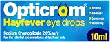 Opticrom Hayfever Eye Drops 2% Sodium Cromoglicate 10 ml Brand New view 1