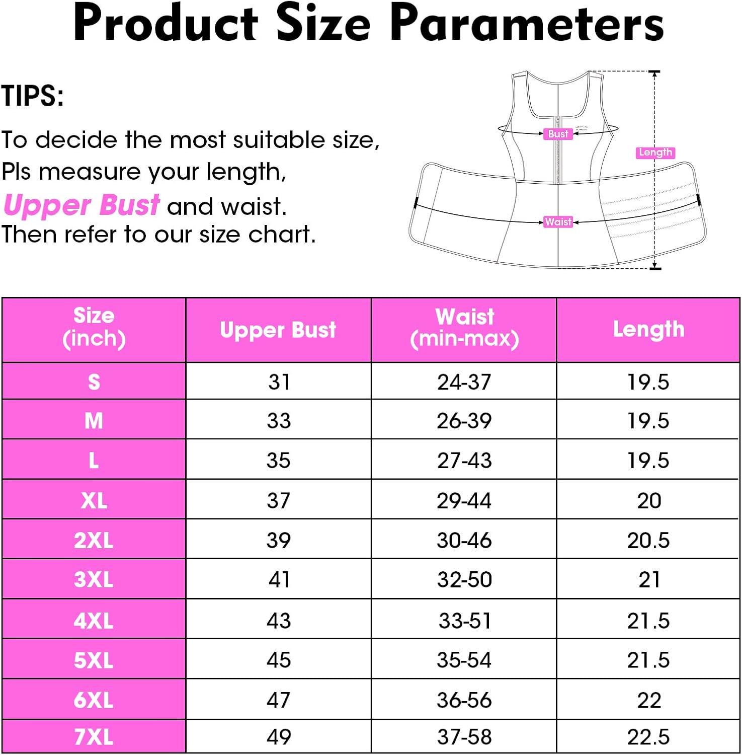 ALONG FIT Sweat Sauna Vest for Women Waist Trainer Corset Fitness Plus Size Neoprene Body Shaper : Clothing
