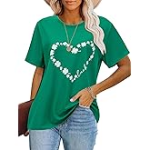 St Patricks Day Shirt Women Saint St. Patrick's Shamrock Irish Lucky Outfits Shirts