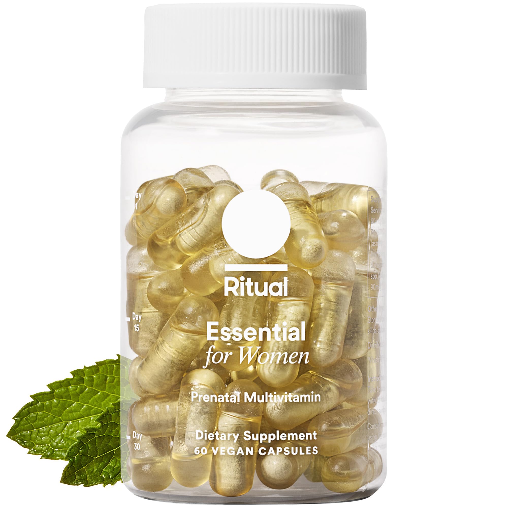 Photo 1 of Ritual Essential for Women Prenatal Multivitamin: Folate & Choline for Neural Tube Support, Omega-3 DHA for Fetal Brain Development, Iron, Calcium-Helper D3 & K2, Non-GMO, Vegan, Mint, 30 Days