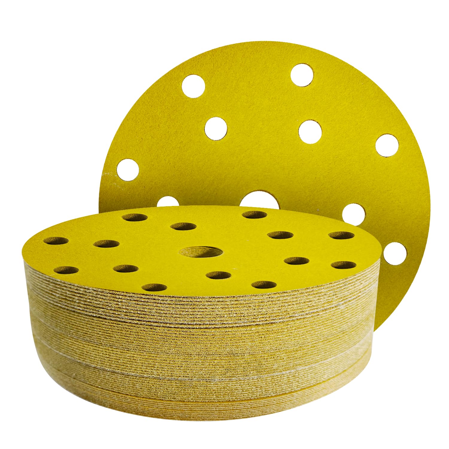 GZKTY 70Pcs 150mm Sanding Discs - Professional Grit 180 Sanding Discs - 15 Hole for Random Orbital Sander - Aluminium Oxide Abrasive Car Dry Sanding Sand