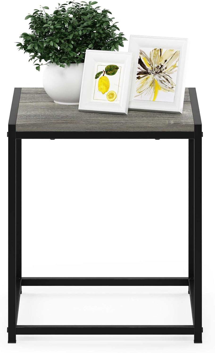 FURINNO Camnus Modern Living End Table, French Oak Grey: Furniture & Decor