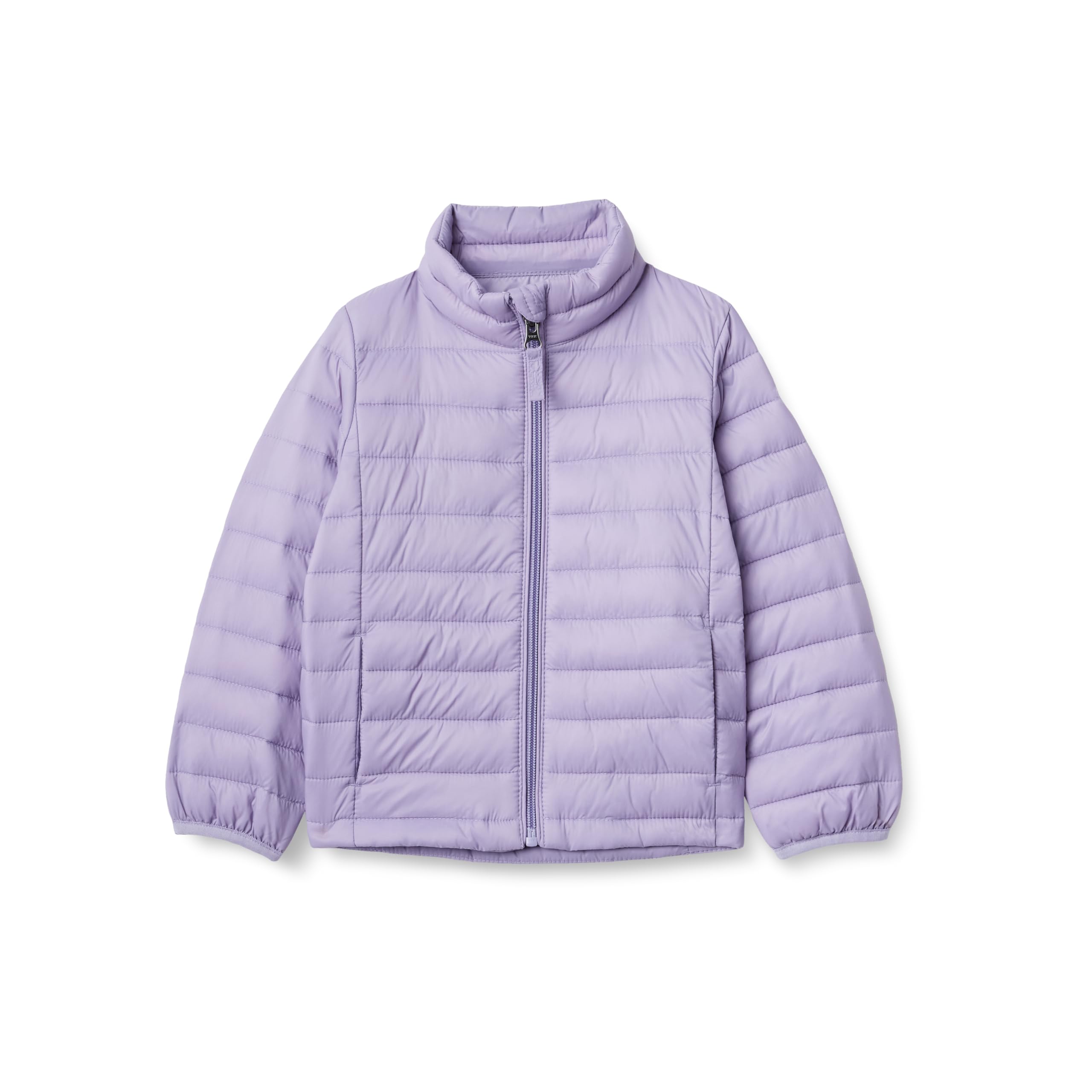 Amazon Essentials Girls' Lightweight Water-Resistant Packable Mock Puffer Jacket, Dusty Grape, Small Image