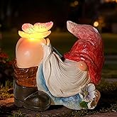 TSTGEE Gnomes Garden Decor Solar Led Lights Outdoor Funny Gnome Decor with Butterfly Waterproof for Home,Yard Art,Gardening Gifts for Women