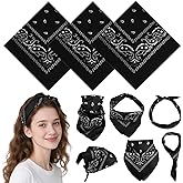 PLULON Bandanas Bulk Paisley Pattern for Women Men, Head Scarf Cowboy Bandana Neon Handkerchiefs Cycling Face Mask Boy Girls
