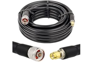 XRDS -RF KMR400 SMA to N Cable 25ft, N-Male to SMA-Male Connector Low Loss Extension Cable 50 Ohm SMA Cable for 3G/4G/5G/LTE/ADS-B/Ham/GPS/WiFi/RF Radio to Antenna Use (Not for TV)