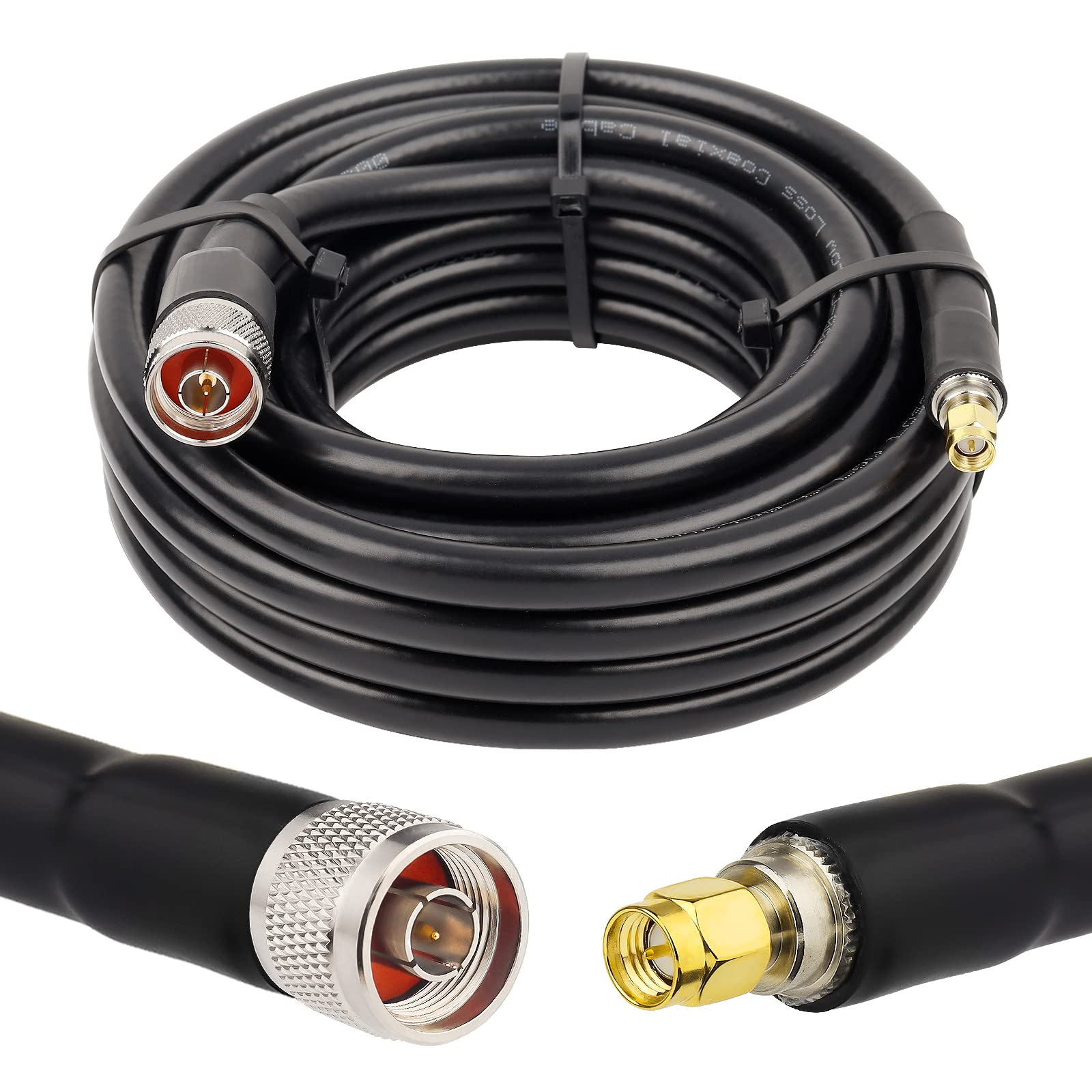 Photo 1 of XRDS -RF KMR400 SMA to N Cable 25ft, N-Male to SMA-Male Connector Low Loss Extension Cable 50 Ohm SMA Cable for 3G/4G/5G/LTE/ADS-B/Ham/GPS/WiFi/RF Radio to Antenna Use (Not for TV)