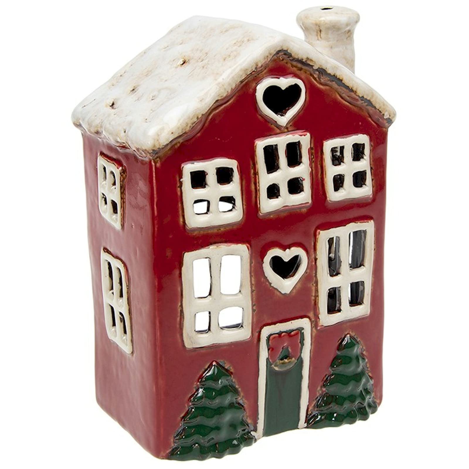 Village Pottery Snowy Christmas House Tealight Holder