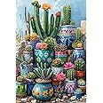 uuxsretaio Paint by Numbers Kit for Adult, Adults' Paint-by-Number Kits, Cactus Acrylic Simple Painting by Numbers Kits on Canvas, Digital Oil Number Painting Kits for Home Wall Decor 16x20 Inch