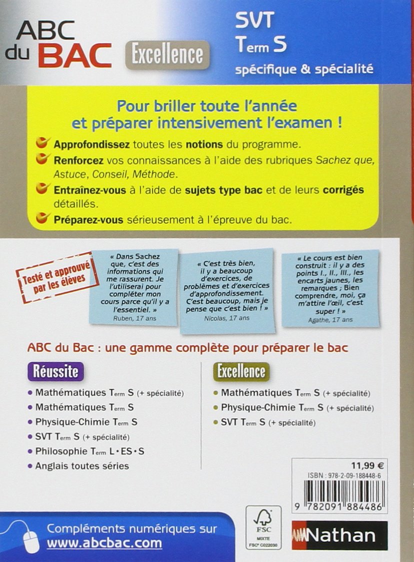 Abc Du Bac Excellence Svt Term S Specifique Et Specialite Amazon Fr Camara Christian Gaston Claudine Livres