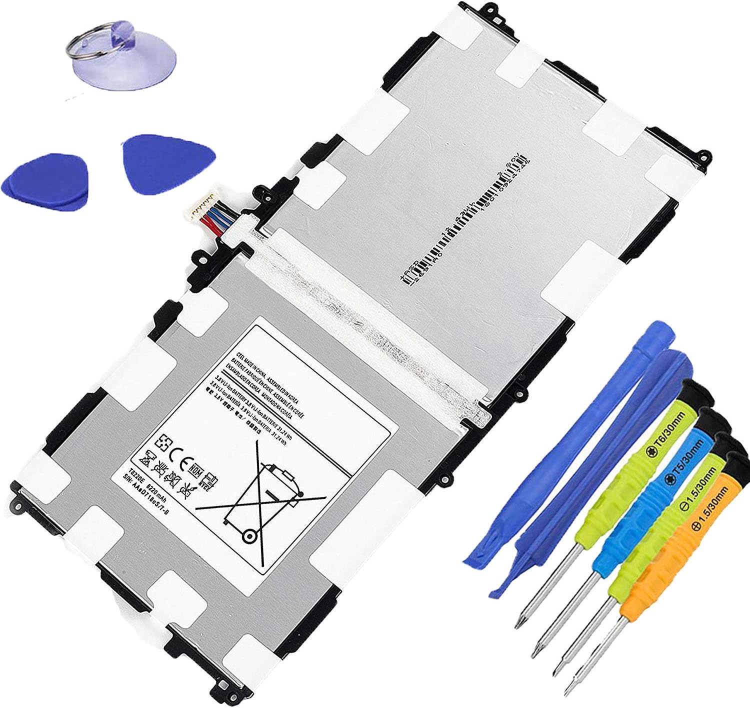 SUNNEAR T8220E Tablet Battery Replacement for Samsung Galaxy Note 10.1'' 2014 SM-P600 SM-P601 SM-P605 SM-P605V SM-P607T SM-T520 SM-T525 Series Tablets Compatible with T8200K T8220U T8220C 3.8V 8220mAh