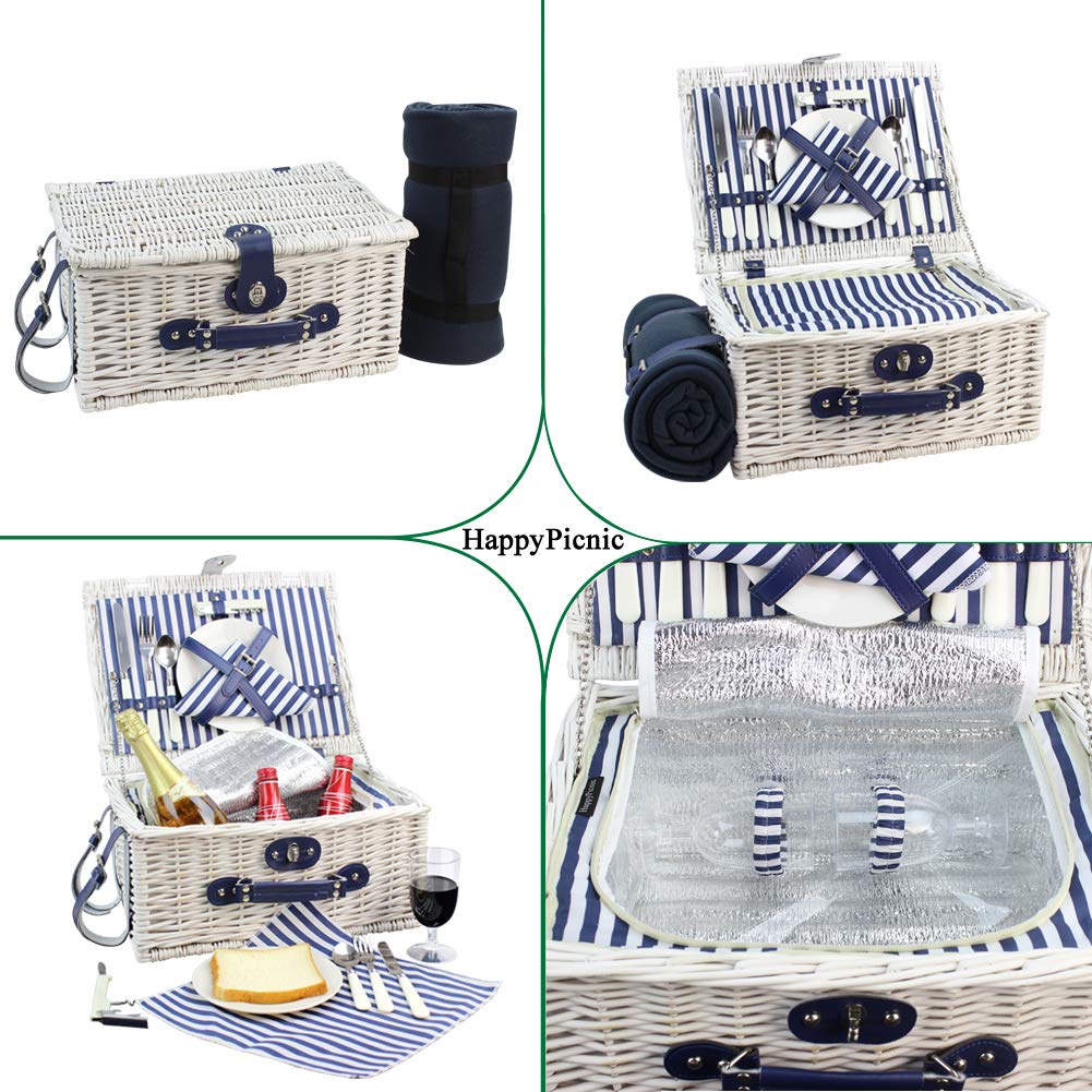 Canasta De Picnic Willow Para 2 Personas Juego De Cesto De Mimbre Con