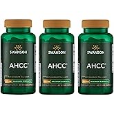 Swanson Maximum Strength AHCC - Promoting Advanced Immune Support - Natural Supplement Aiding NK Cells & Liver Support - (60 Veggie Capsules, 500mg Each) (3 Pack)