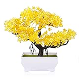 Frjjthchy Mini Artificial Bonsai Tree Plants with