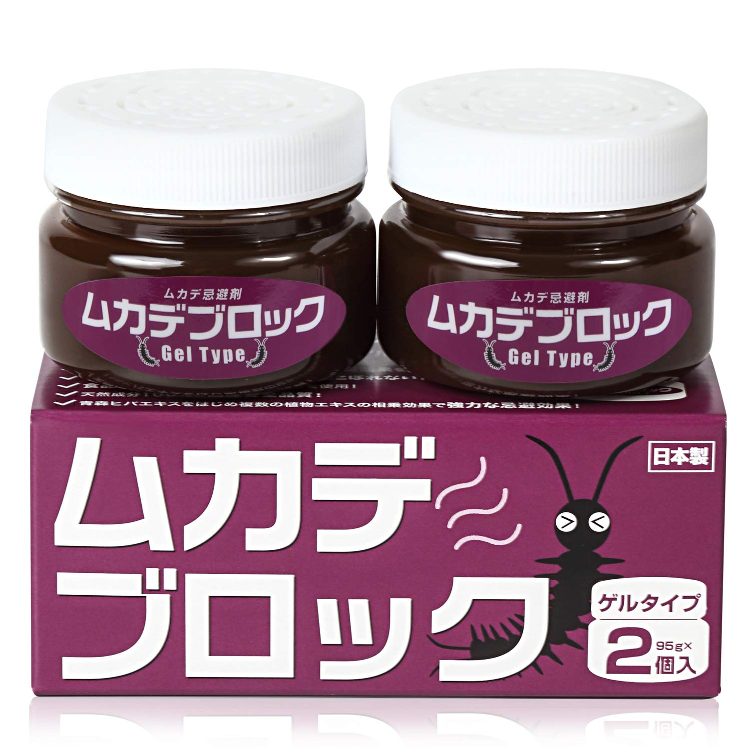 ムカデブロック ゲルタイプ 2個入り(約95g×2) 室内用(ムカデ対策 ムカデ退治 忌避剤)商品画像