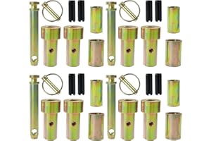 Lawneagle 4 Pack TK95029 Cat 1 Quick Hitch Adapter Bushing Kit with S07070200 Top Link Pin and Heavy Duty Lynch Pin with Ring Replaces S14114400 for Category 1 3-Point Tractors