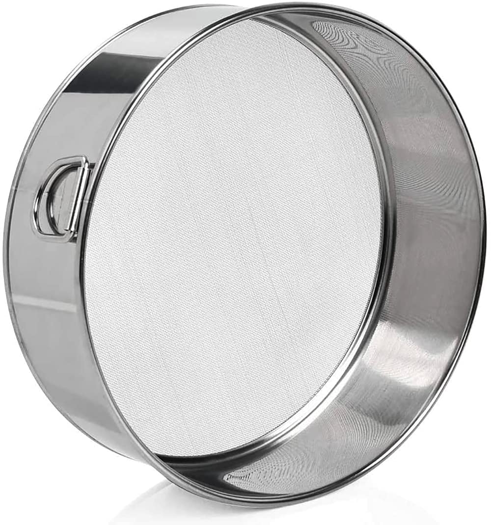 INCHOO 6" Small Tamis Stainless Steel Mini Fine Mesh Flour Sieve Round Flour Sieve Strainer with 40 Mesh (6 Inch, 18/8 Steel)