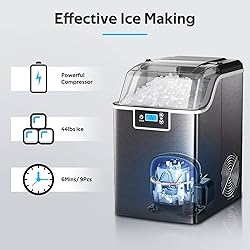 ZAFRO Nugget Ice Makers Countertop,45lbs/Day Pebble