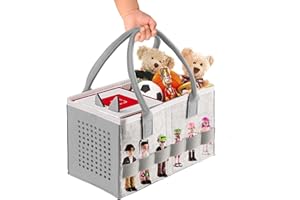 ThxYour Upgraded Carry Bag for Toniebox Audio Player Starter Set, Storage Bag for Tonie Box and Tonies Figurines Characters, Felt Tote Case with Handle for Tonie Box and Accessories, (Grey)