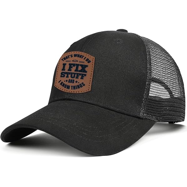 "I Fix Stuff And I Know Things" Baseball Cap – Adjustable, Laser-Engraved Leather, Gift For Handy Men